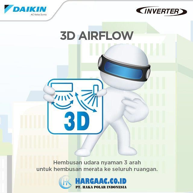 Kelebihan AC Daikin Inverter Fitur 3D Airflow